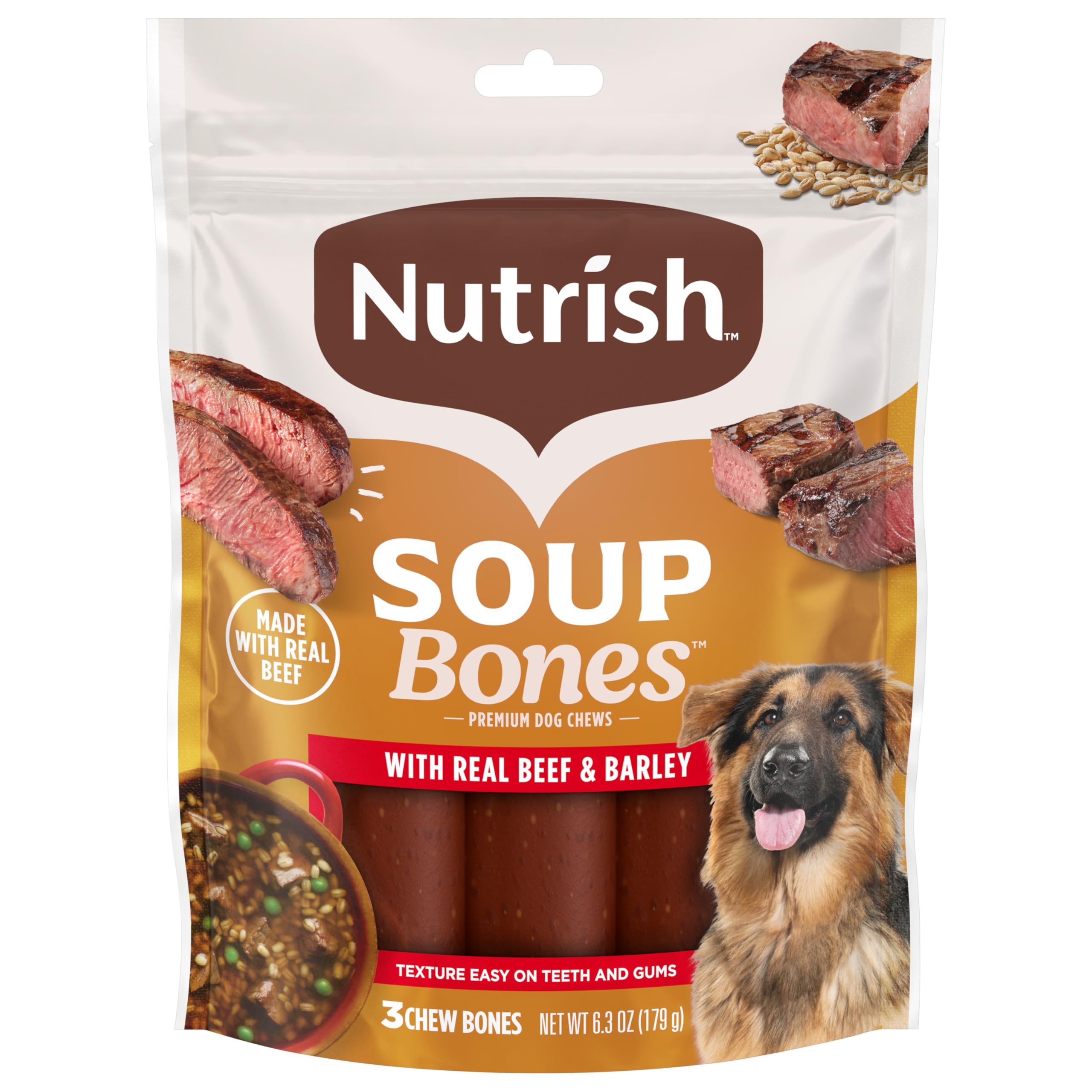 Nutrish Soup Bones USA cooked ingredient image highlighting quality sourcing