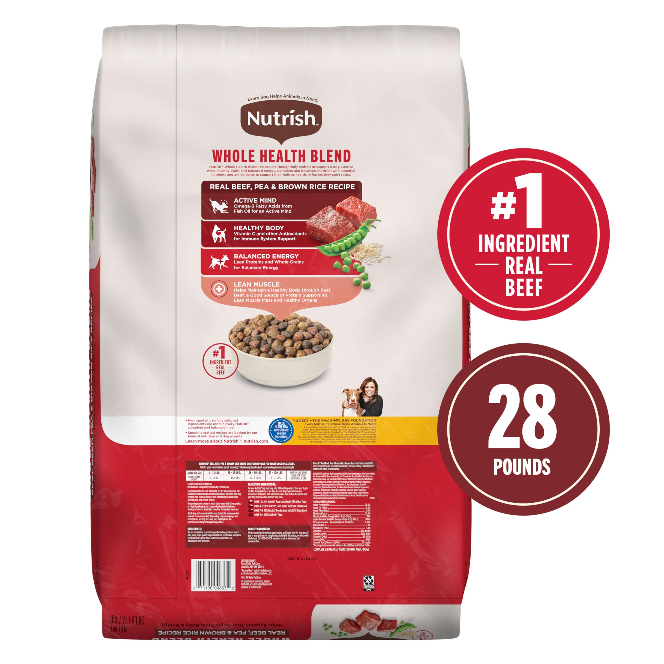 Nutrish Whole Health Blend bag featuring omega-3s for an active mind