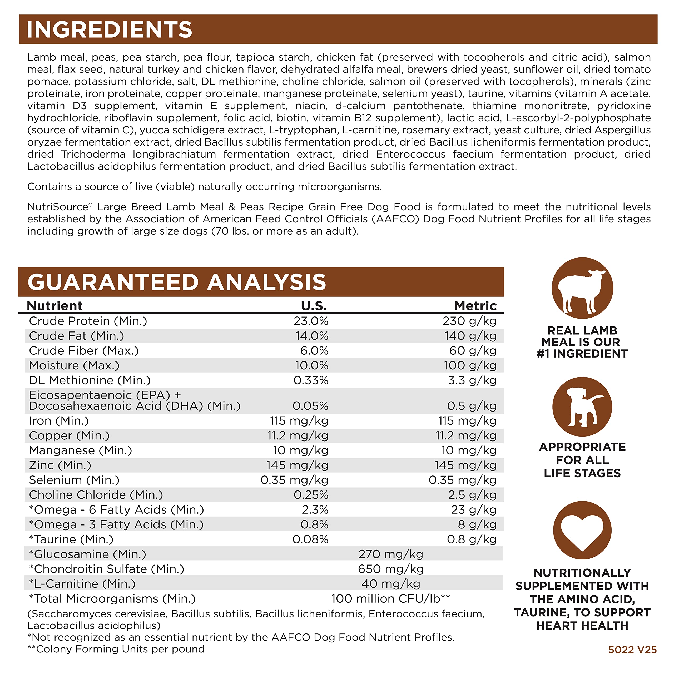 NutriSource 26lb packaging shot communicates value for large dogs