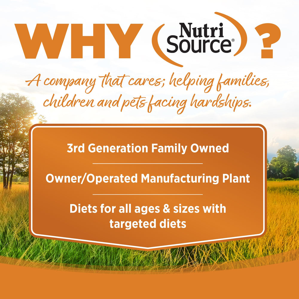 NutriSource serving dish shows kibble ready for mealtime energy.