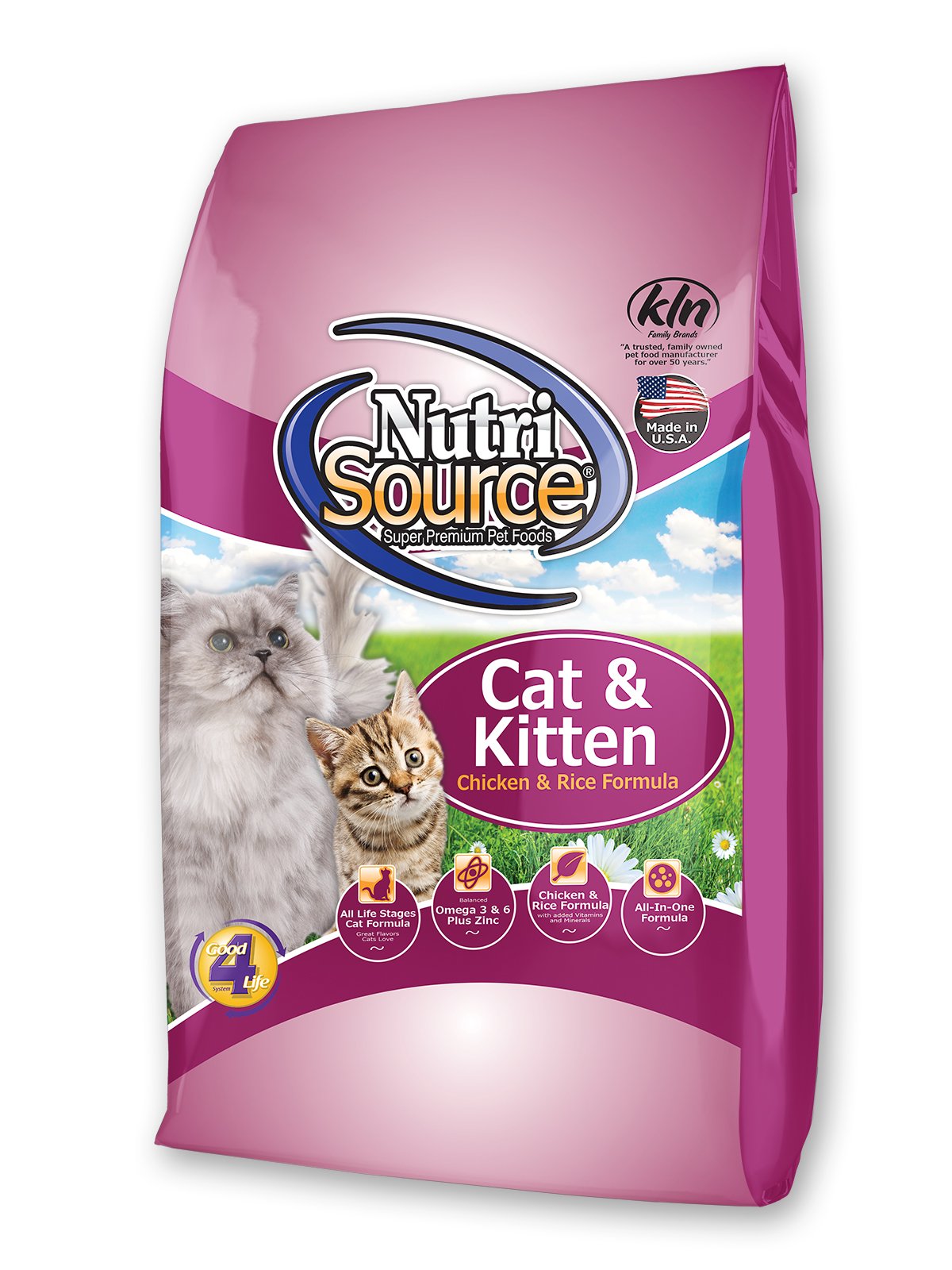 NutriSource Chicken and Rice Cat/Kitten Food bag for balanced daily meals