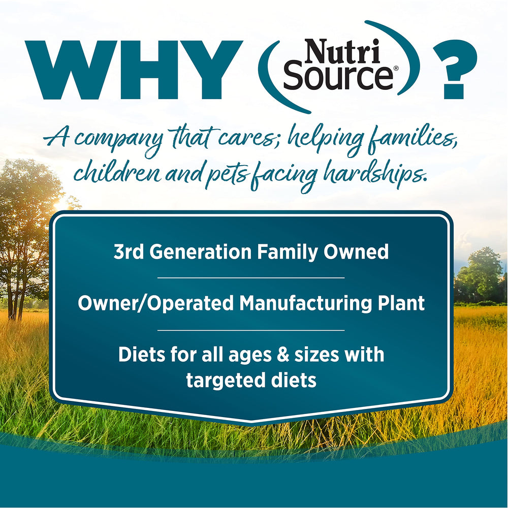 NutriSource chicken and rice kibble close-up on grain-inclusive formula