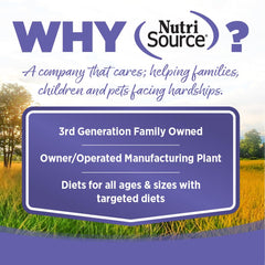 NutriSource Chicken & Rice puppy wet food can close-up label with real meat emphasis for growth.