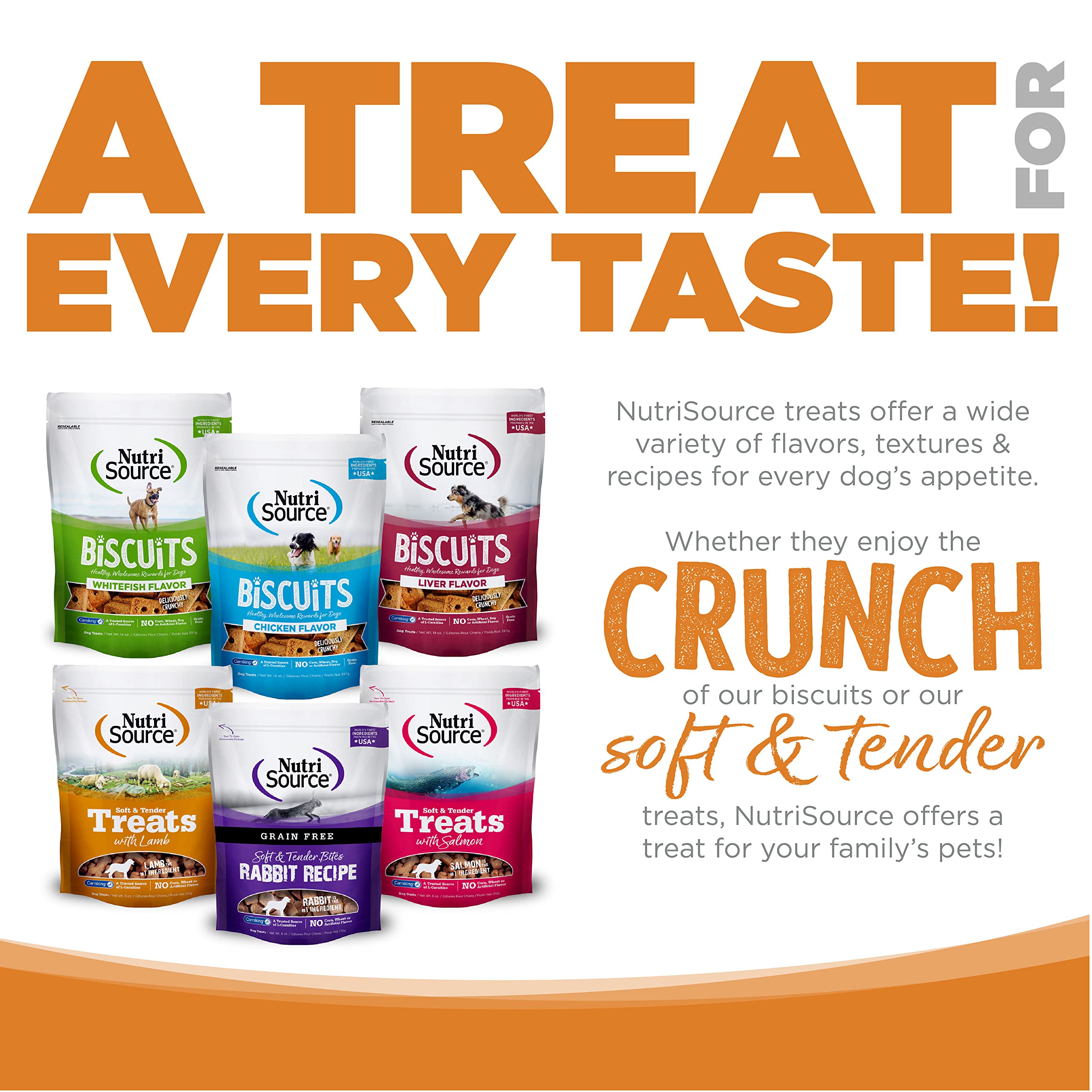 NutriSource dog snack serving-time scene, convenient reward after play.
