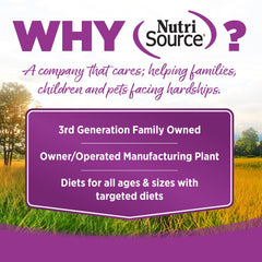 NutriSource large breed bowl serving demonstrates a complete, balanced meal.