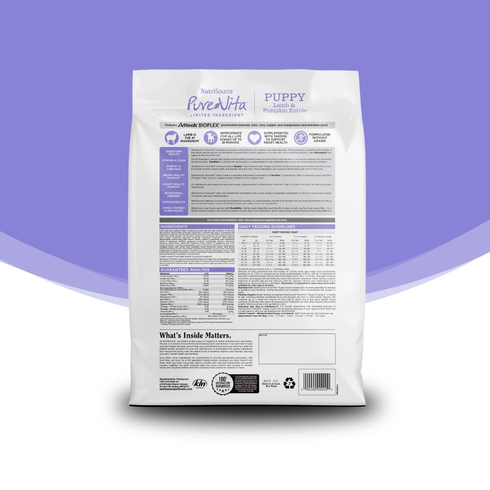 NutriSource Pure Vita digestive comfort for puppies through probiotics