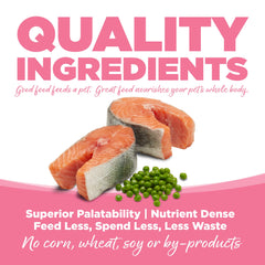 NutriSource Pure Vita ingredients panel – shows salmon and peas as single protein sources
