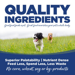NutriSource Trout and Rice bag label highlighting grain-inclusive formula