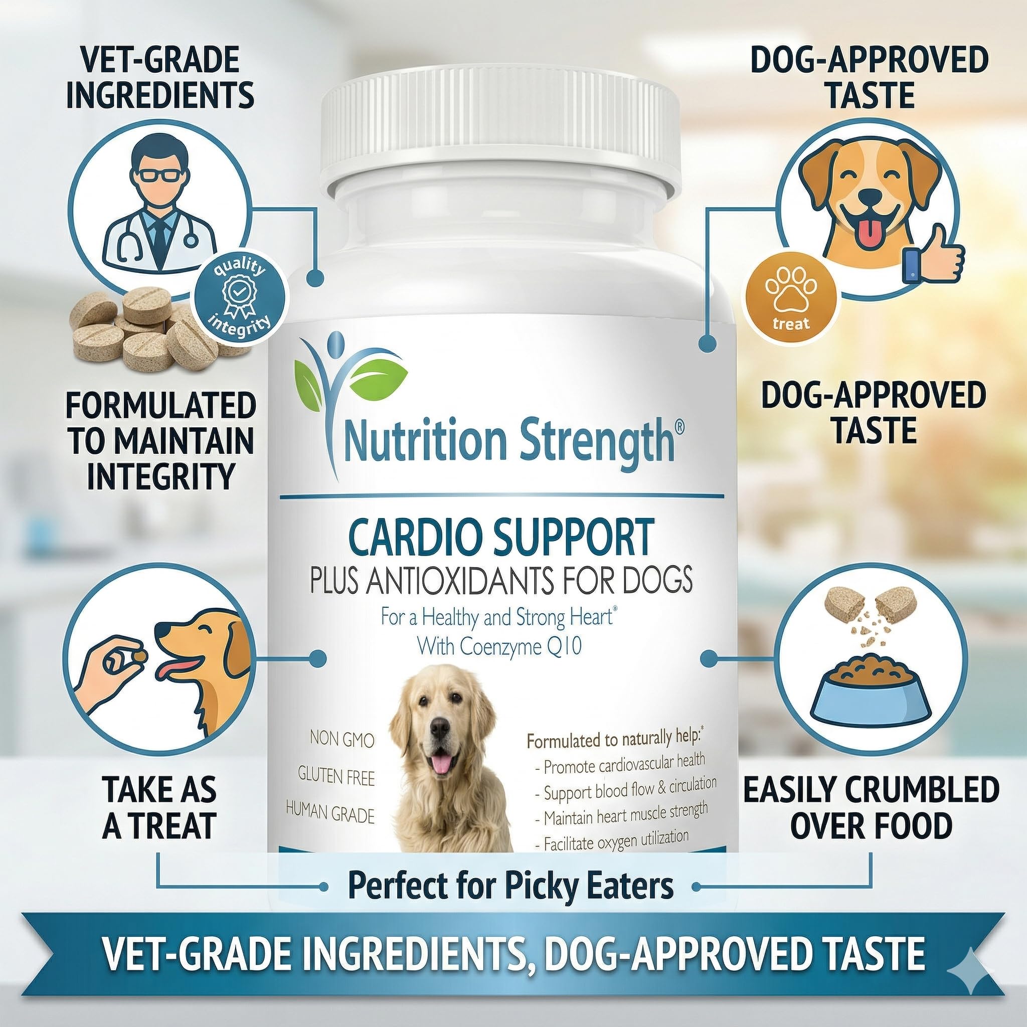 Nutrition Strength Cardio Support tasty daily chew shown as an everyday wellness treat.