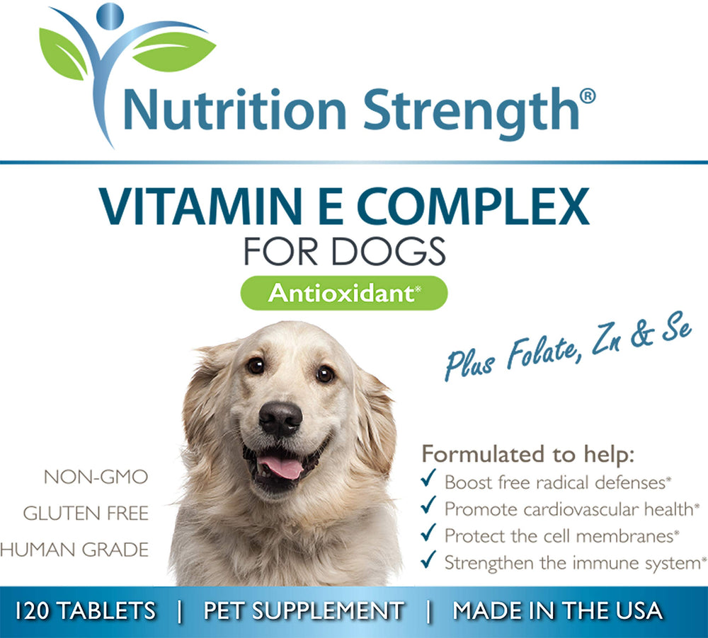 Nutrition Strength chewable dog vitamin E tablet is easy to dose with meals
