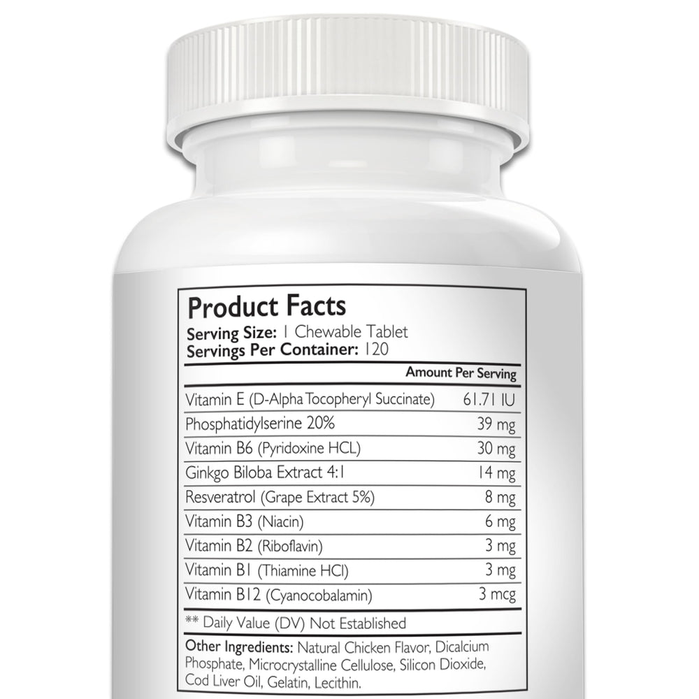 Nutrition Strength chewable tablets for dogs offering easy daily brain health nourishment