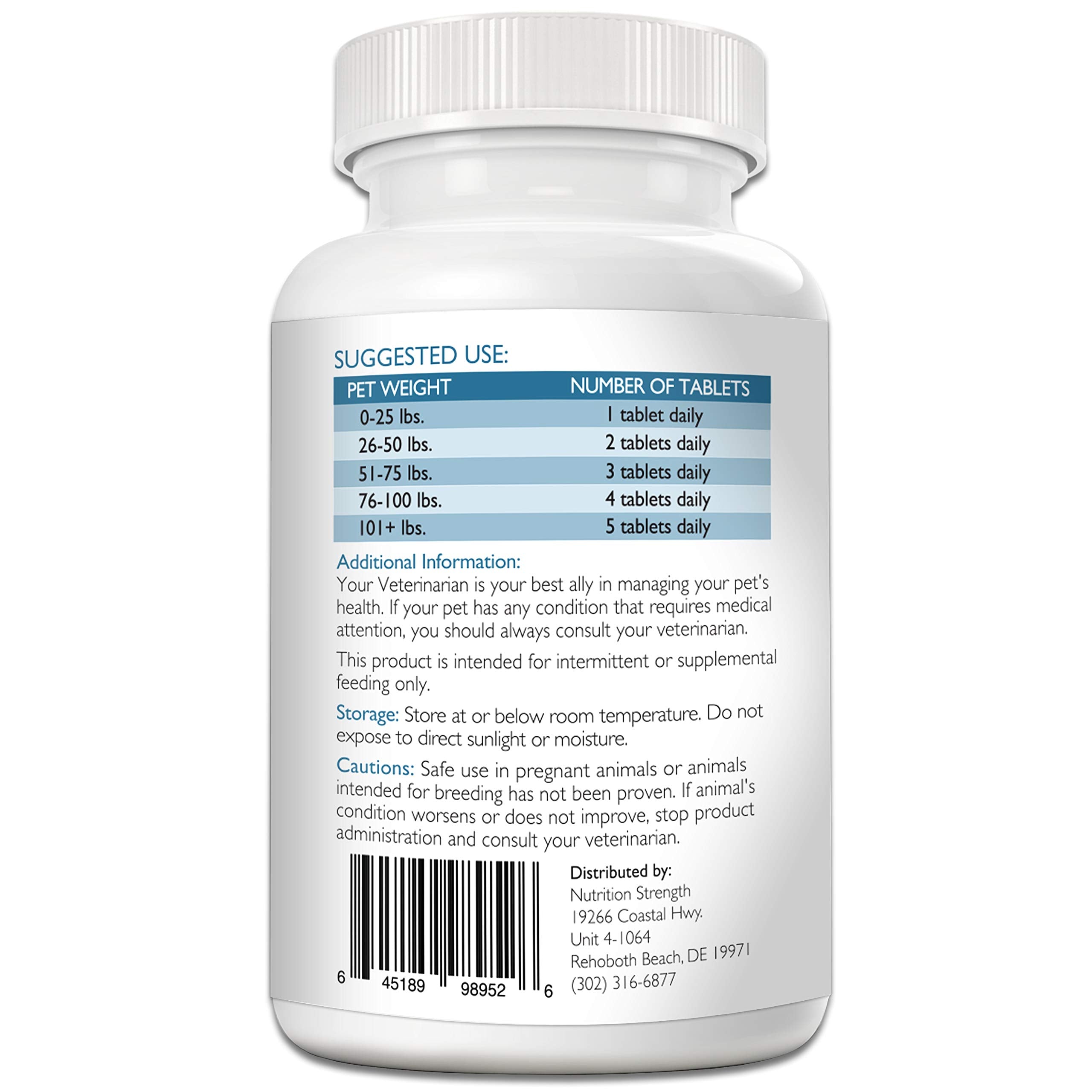 Nutrition Strength CoQ10 for Dogs bottle pour demonstrates easy dosing and packaging.