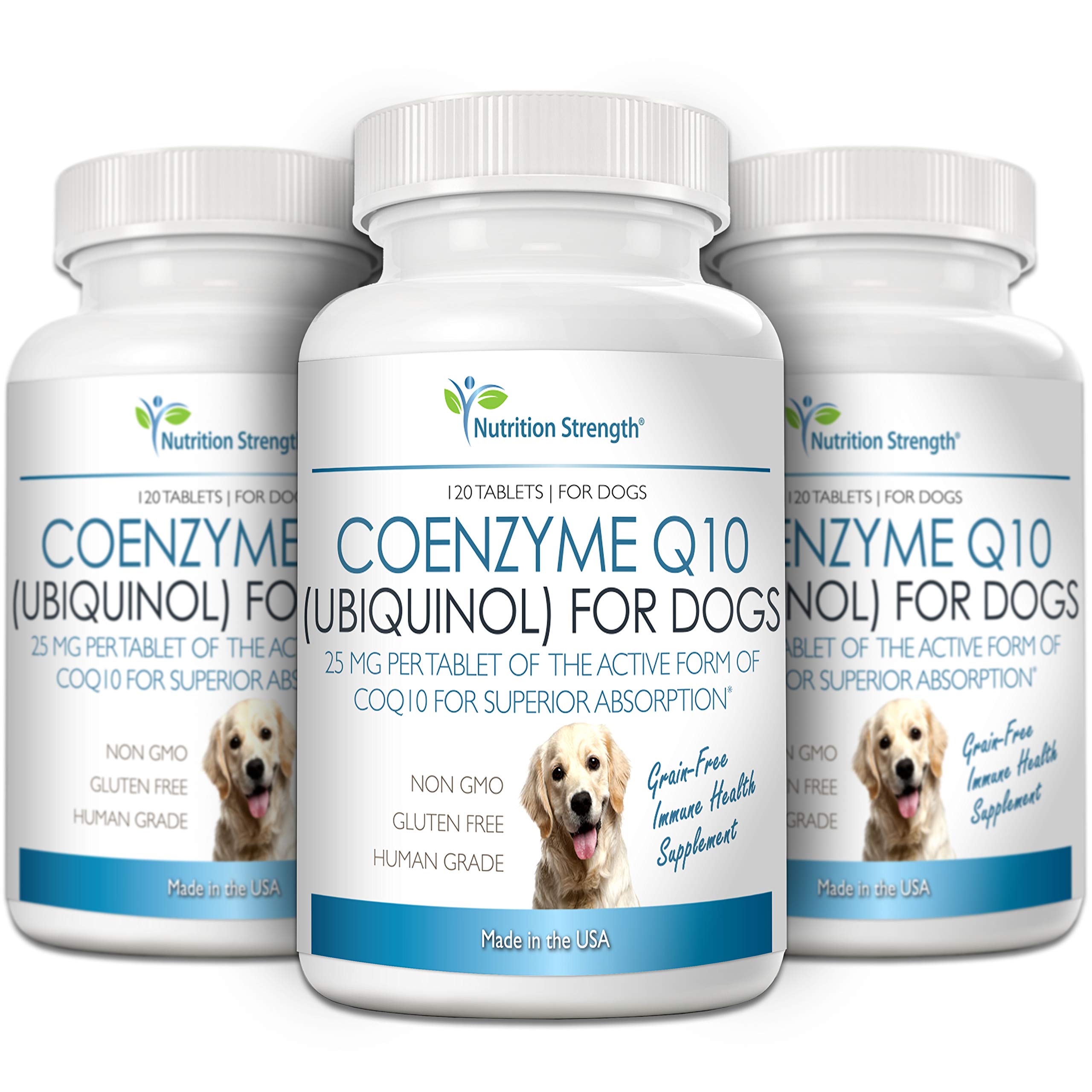 Nutrition Strength CoQ10 for Dogs cognitive support chew enhances alertness.