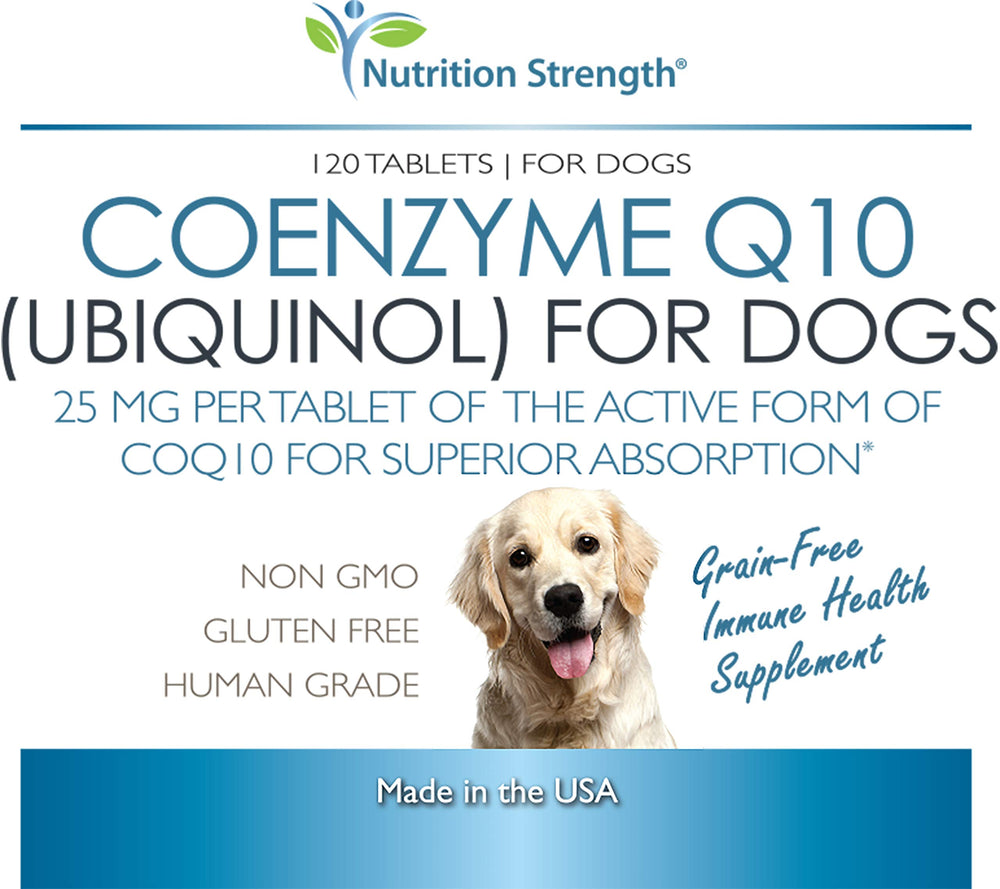Nutrition Strength CoQ10 for Dogs USA-made premium formula for canine wellness.