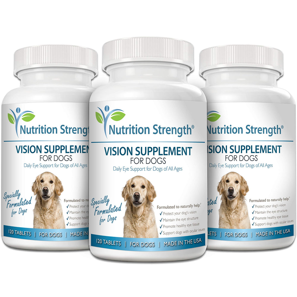 Nutrition Strength Eye Care for Dogs chews shown in a bowl for easy daily dose