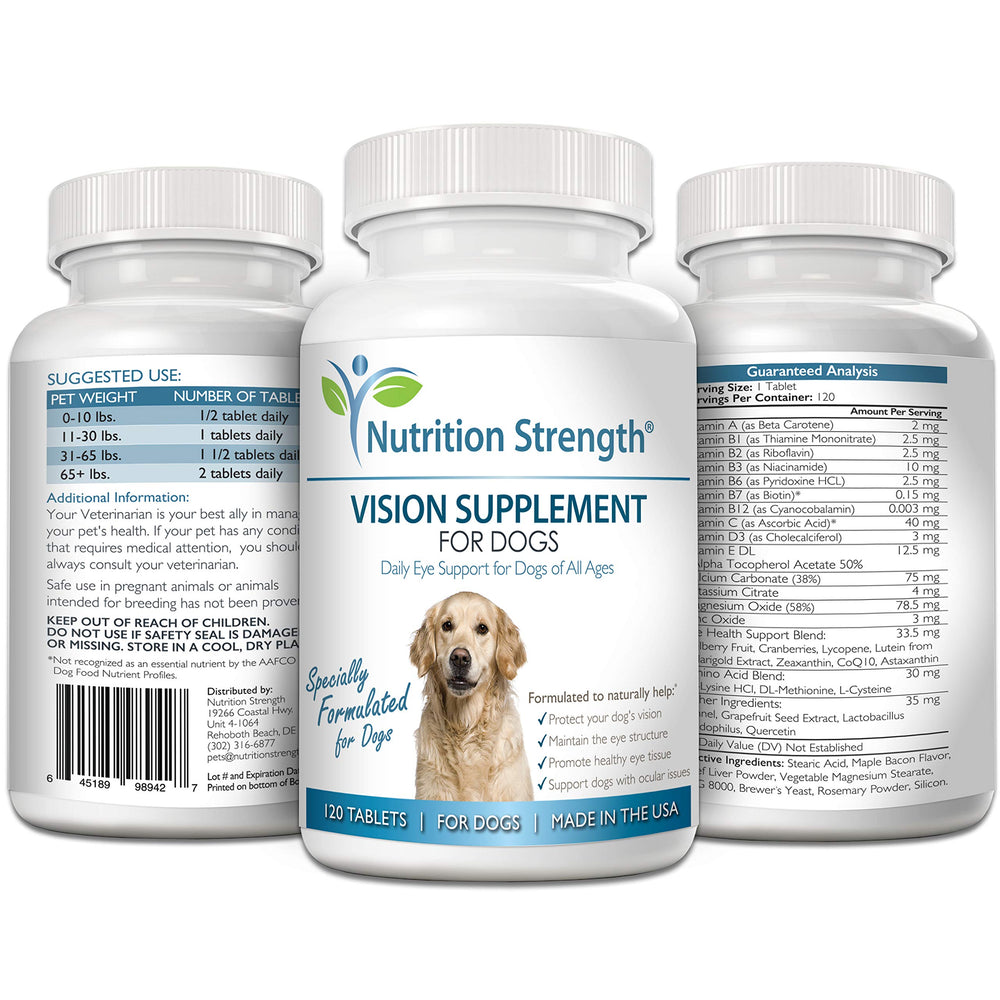 Nutrition Strength Eye Care for Dogs daily-use packaging for simple administration