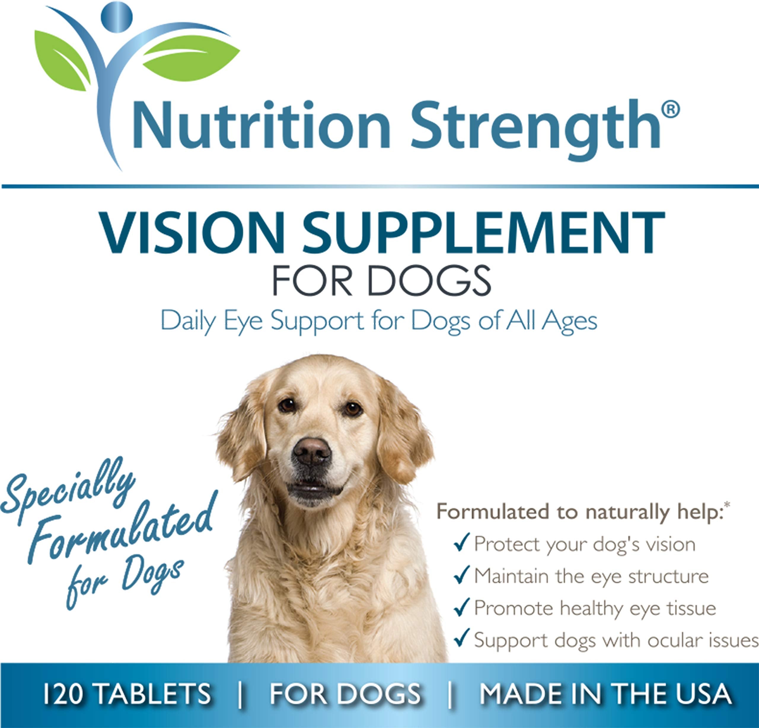 Nutrition Strength Eye Care for Dogs USA-made facility logo on packaging