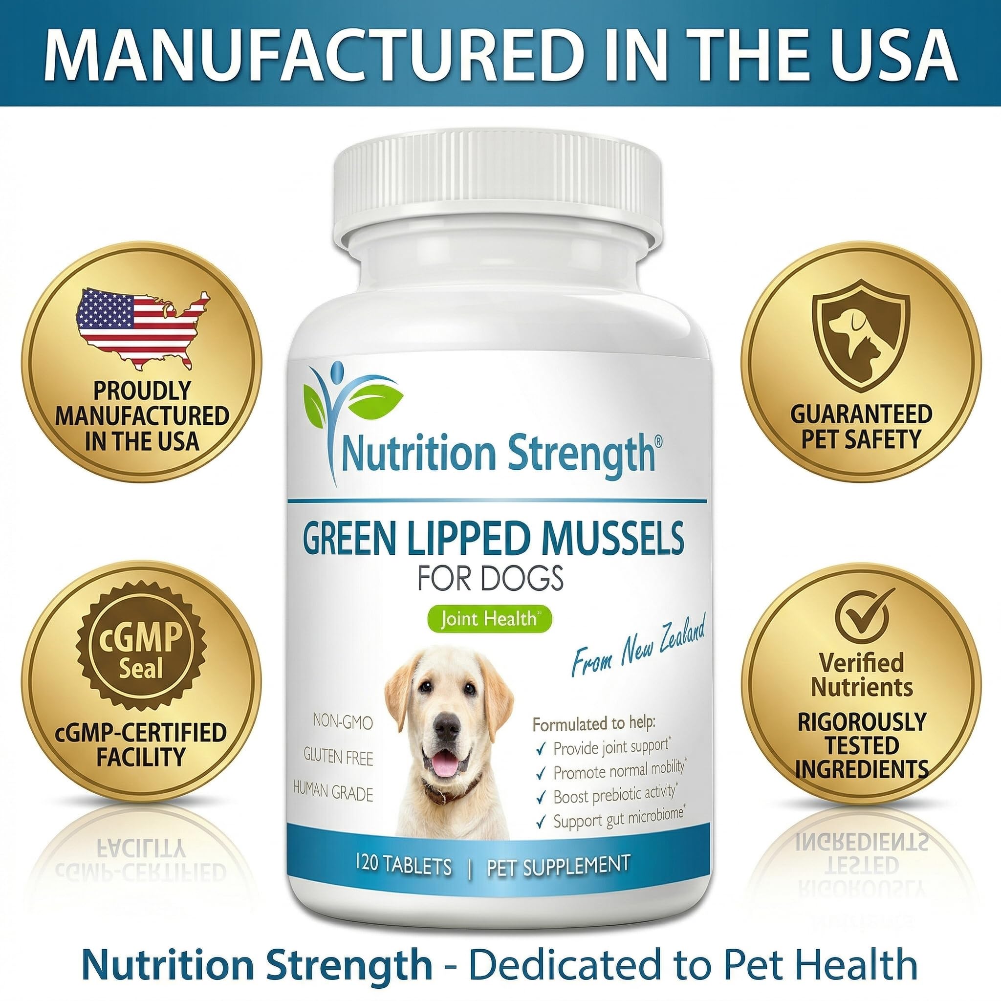 USA-made, cGMP-certified Nutrition Strength GLM for safe dosing.