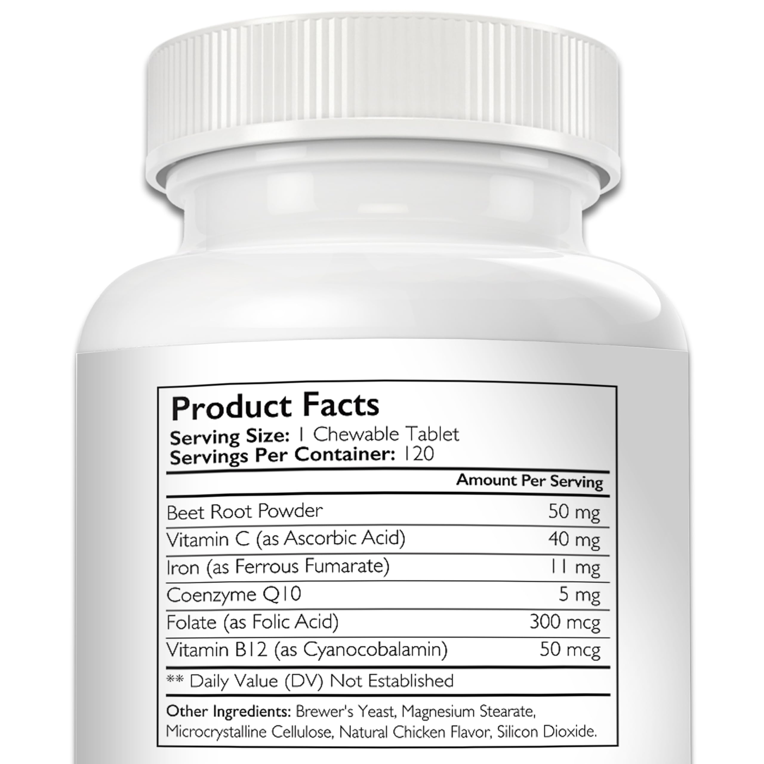 Nutrition Strength USA-made label emphasizes premium ingredients for canine iron support.