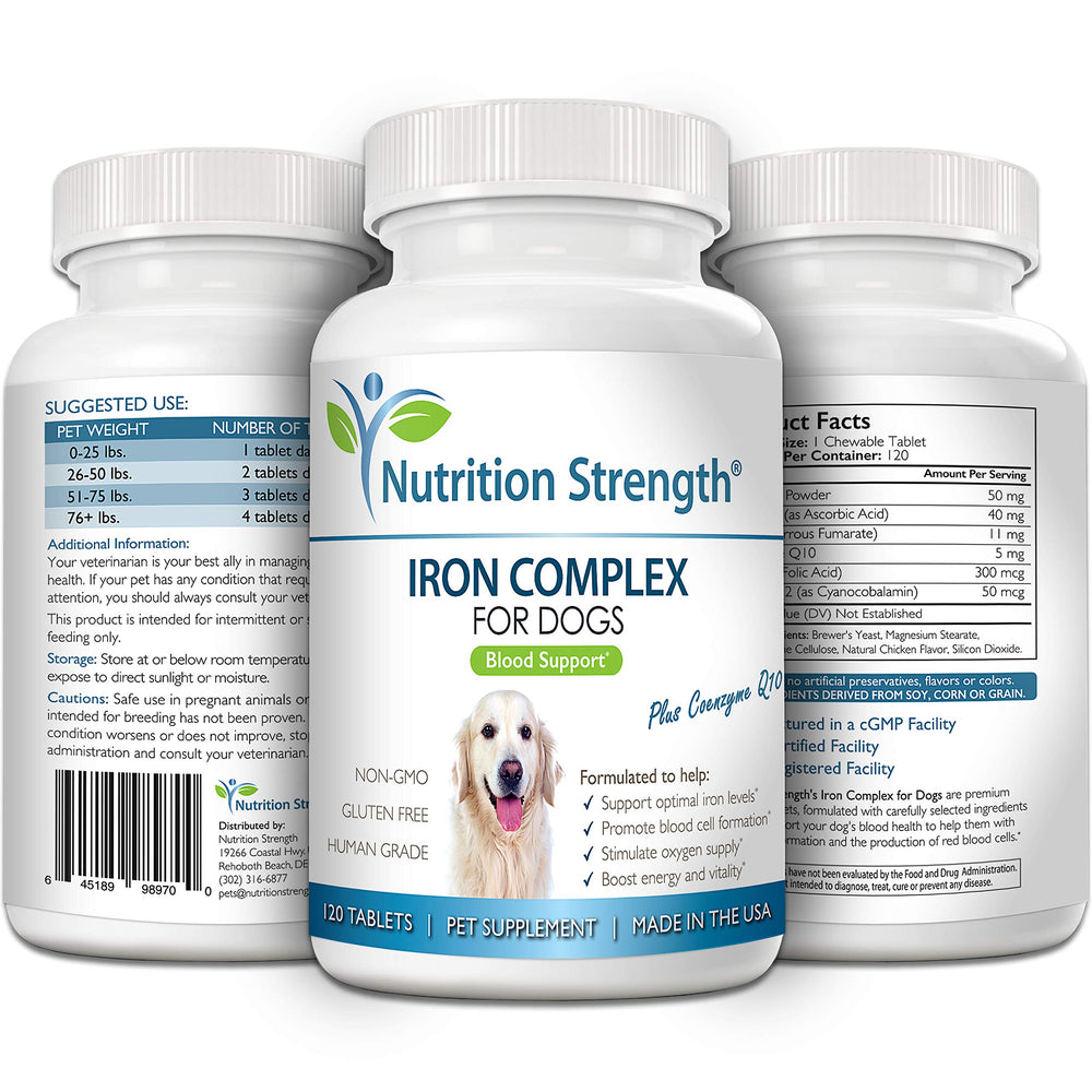 Nutrition Strength packaging image reinforces simple dosing for dogs of all sizes.