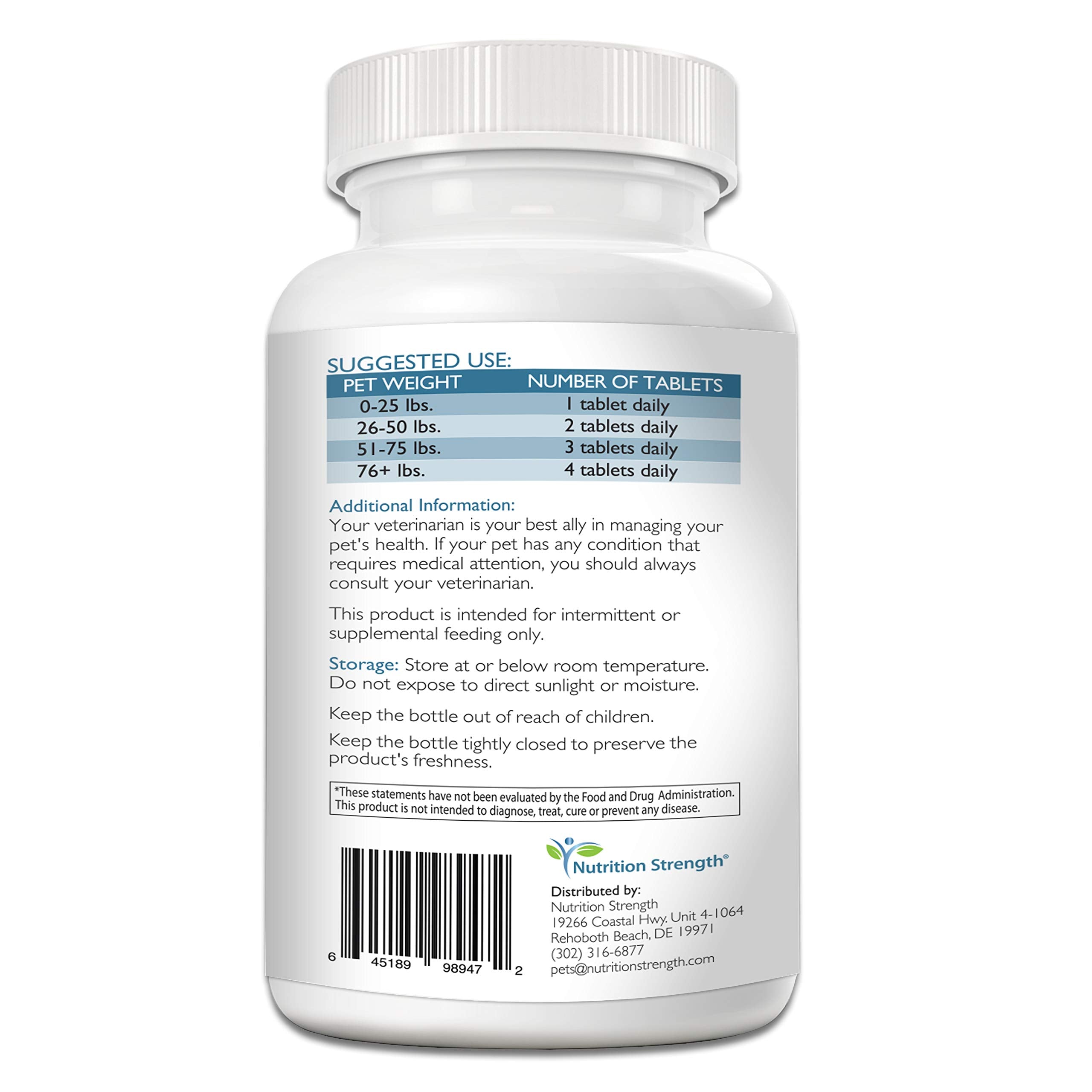 Nutrition Strength puppy growth support tablets promote healthy bone development.