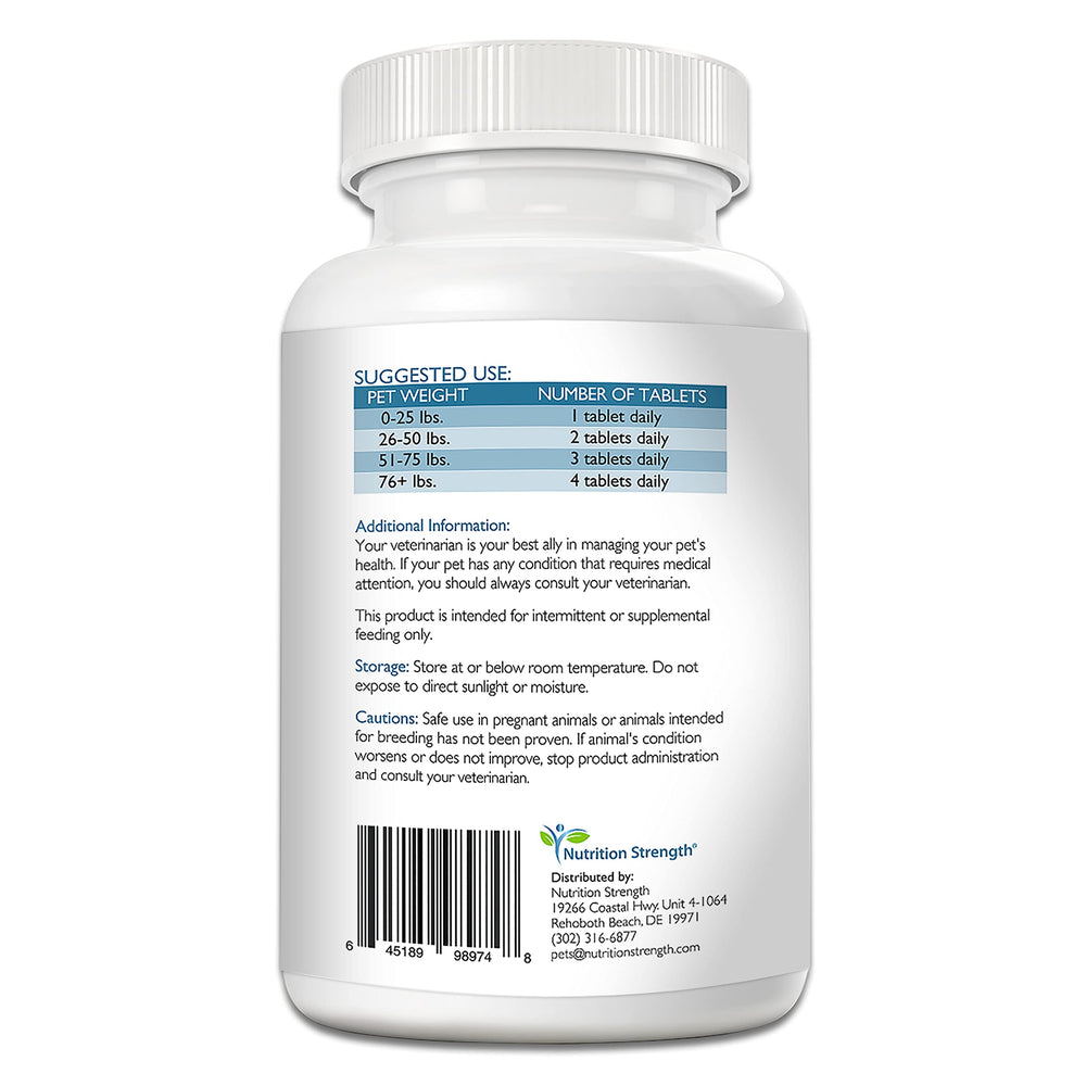 Nutrition Strength Quercetin for Dogs chewable tablets showcase tasty, convenient wellness support.