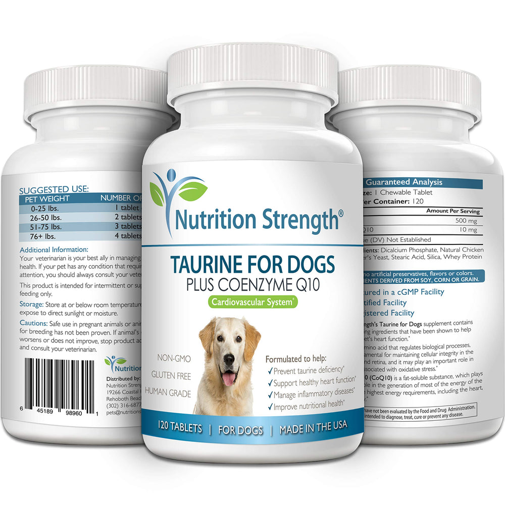 Nutrition Strength Taurine for Dogs dosing area shows easy administration.