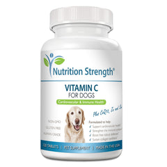 Nutrition Strength vitamin C for dogs tablets bottle supports daily immune health