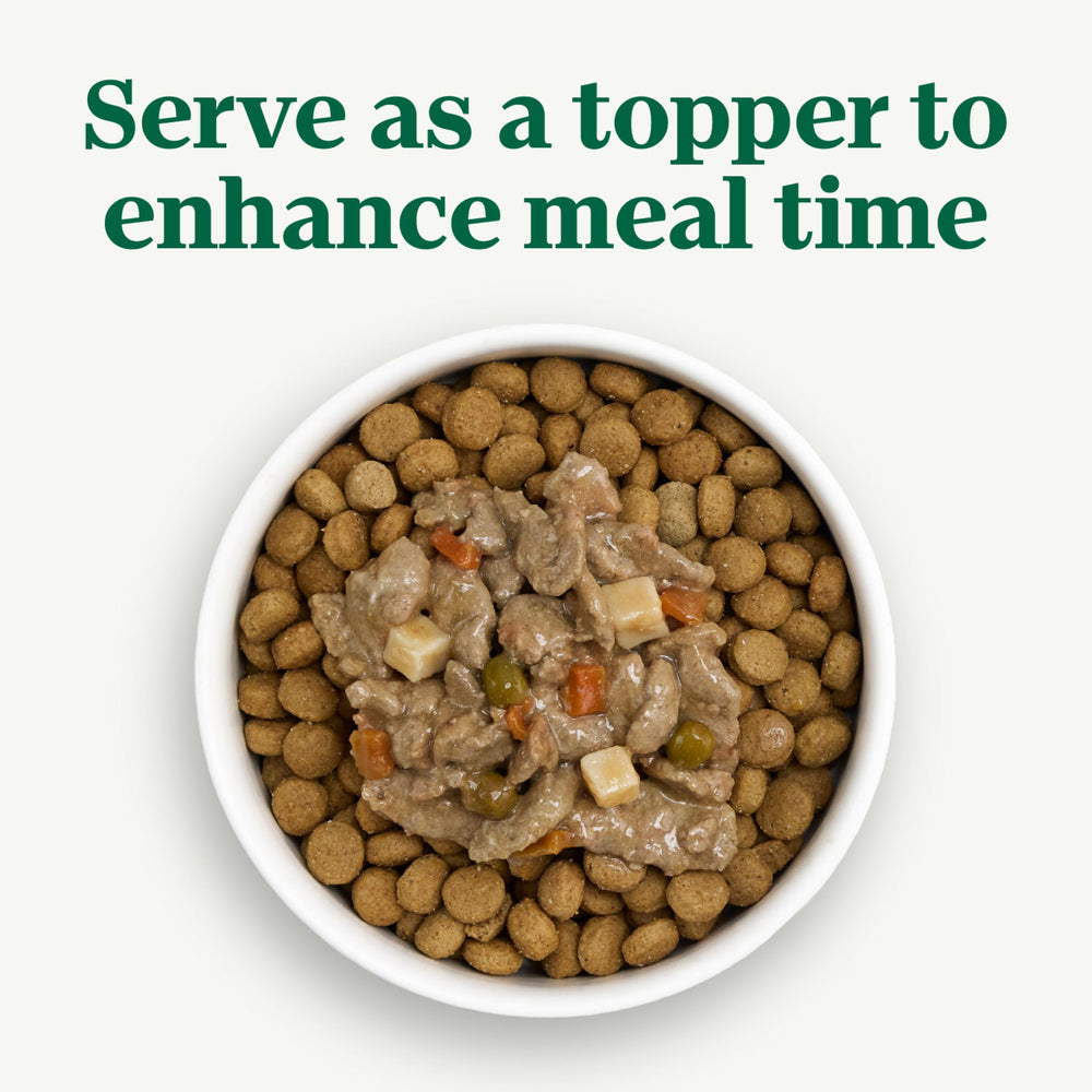 Nutro cuts in gravy packaging with 24 trays for easy portioning and daily feeding.