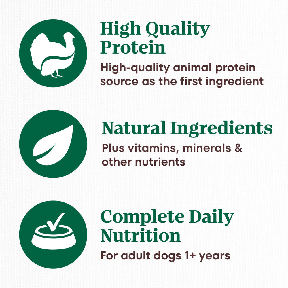 Nutro Limited Ingredient Diet adult wet dog food ingredient panel highlighting turkey and five sources