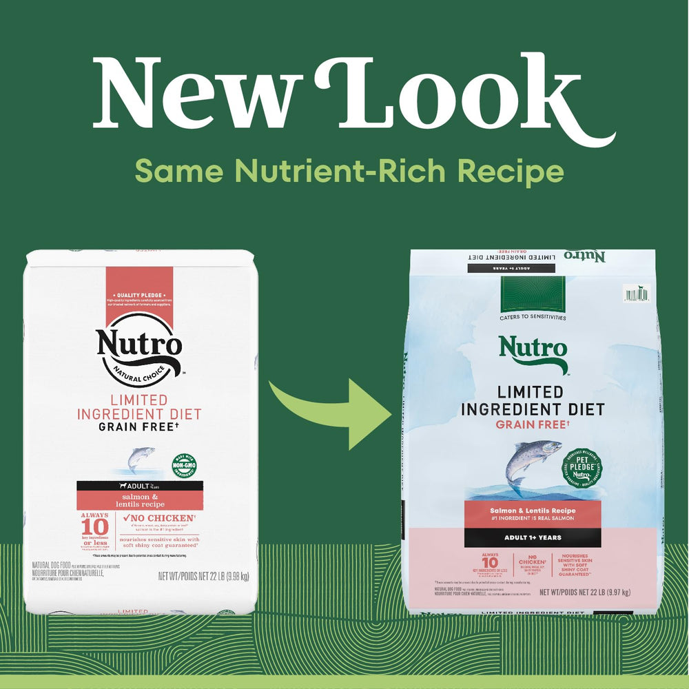 Close-up of Nutro kibble for limited-ingredient diet