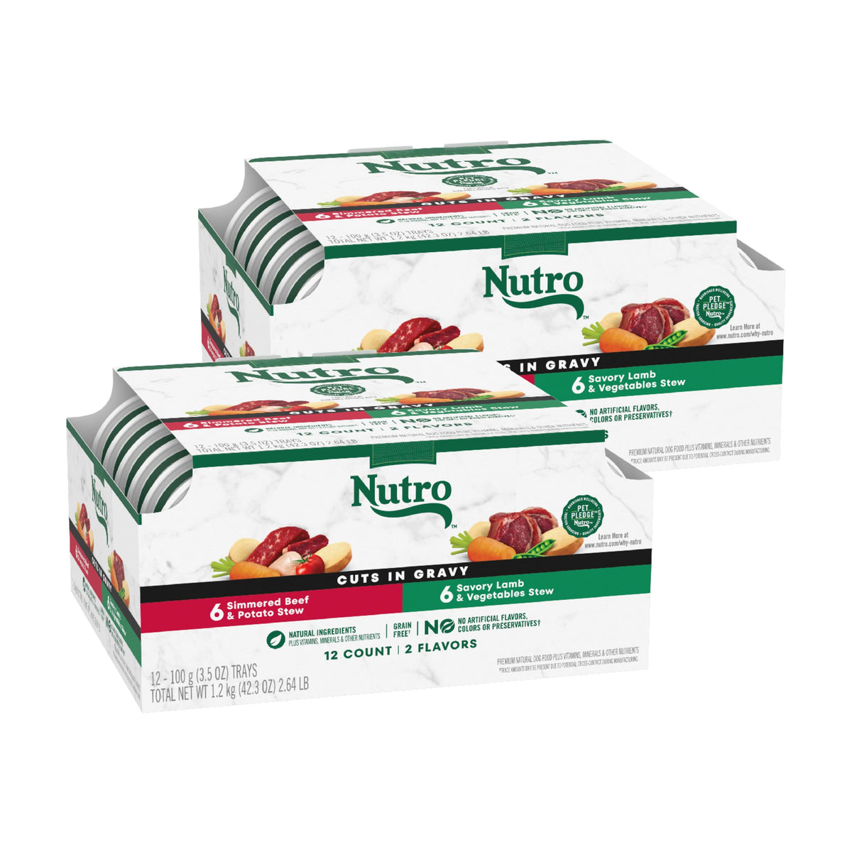 Nutro Natural Choice Cuts in Gravy variety pack trays for convenient daily meals.