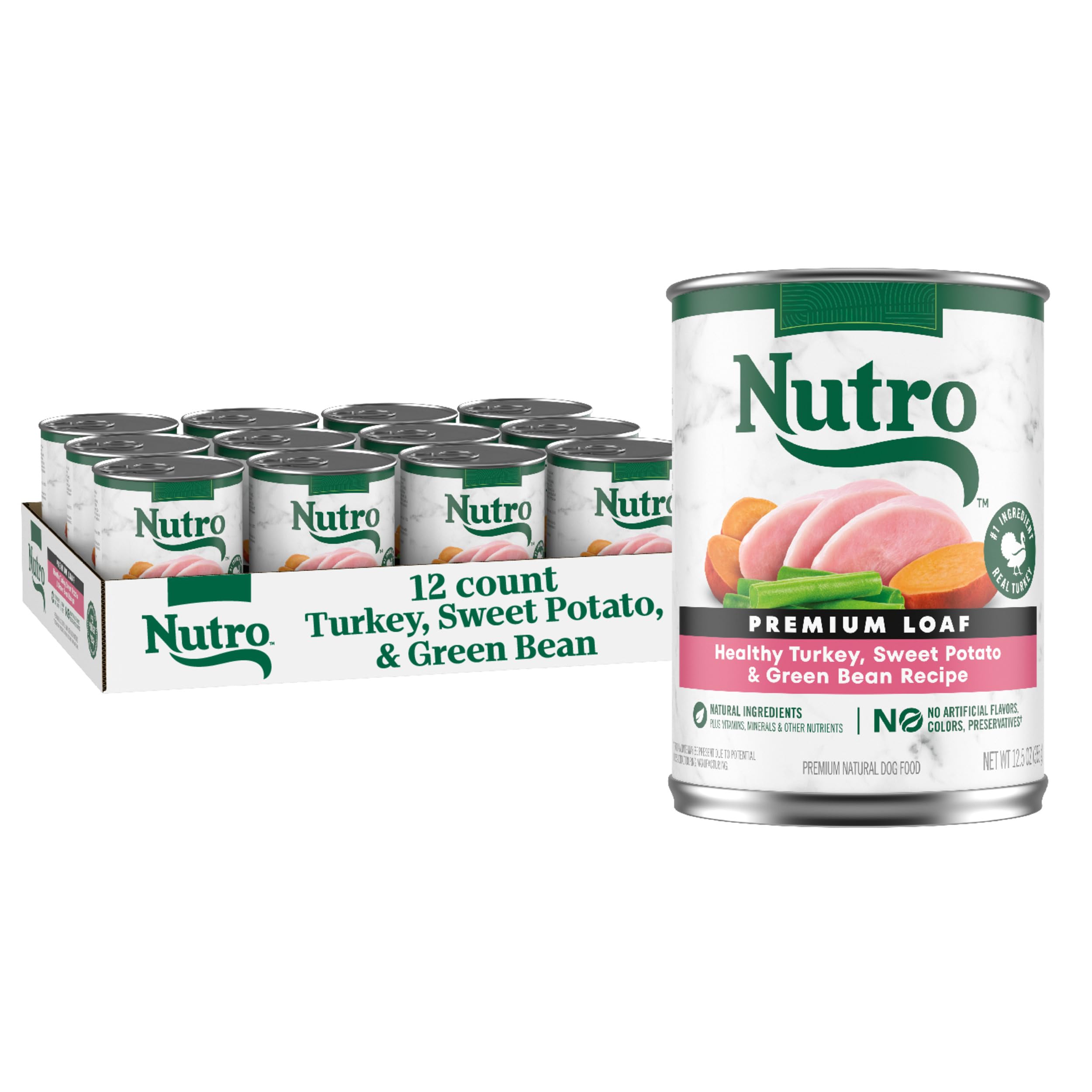 Nutro Natural Choice Loaf Turkey front can label highlighting premium formula.