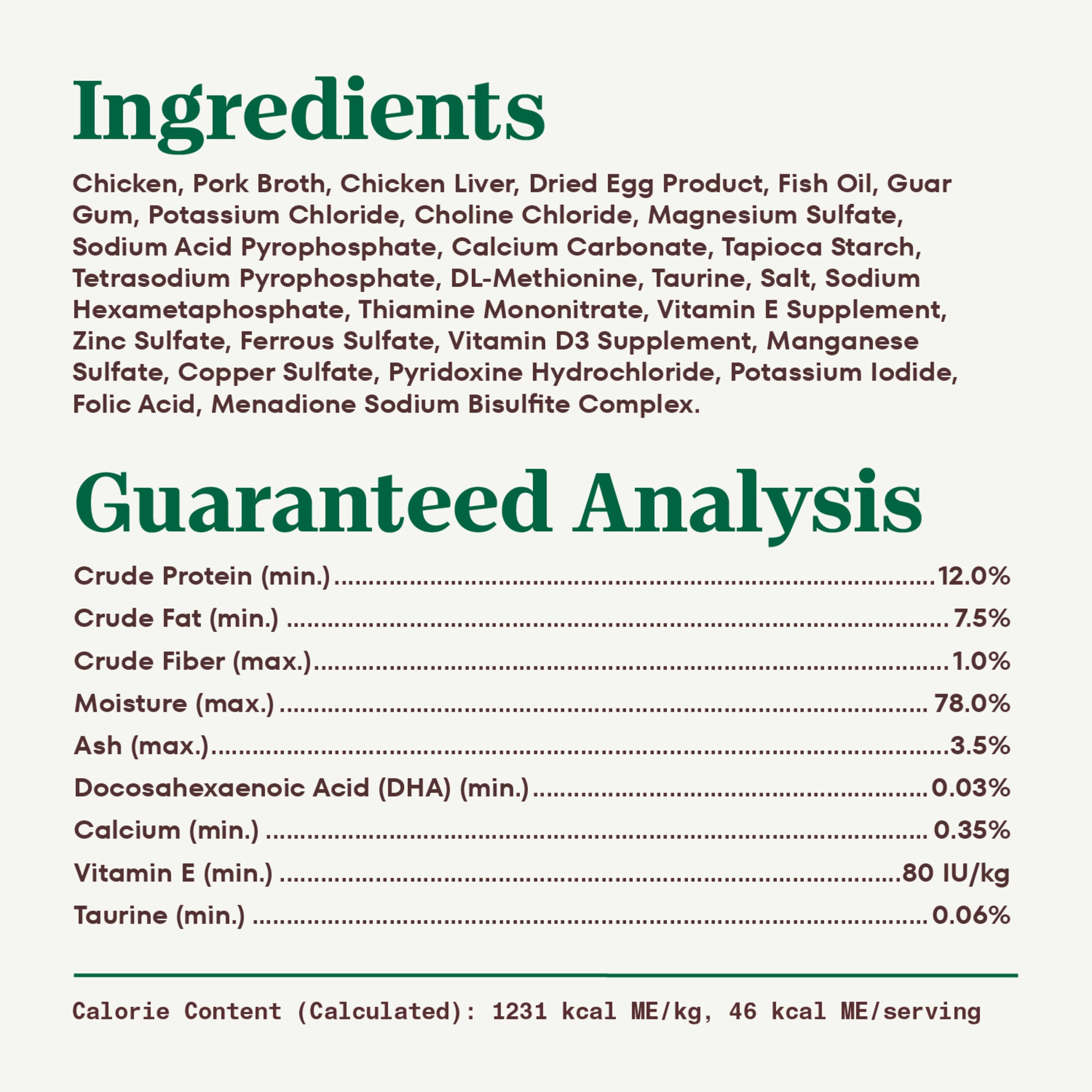 Calcium in Nutro pate supports growing kitten bones and joints