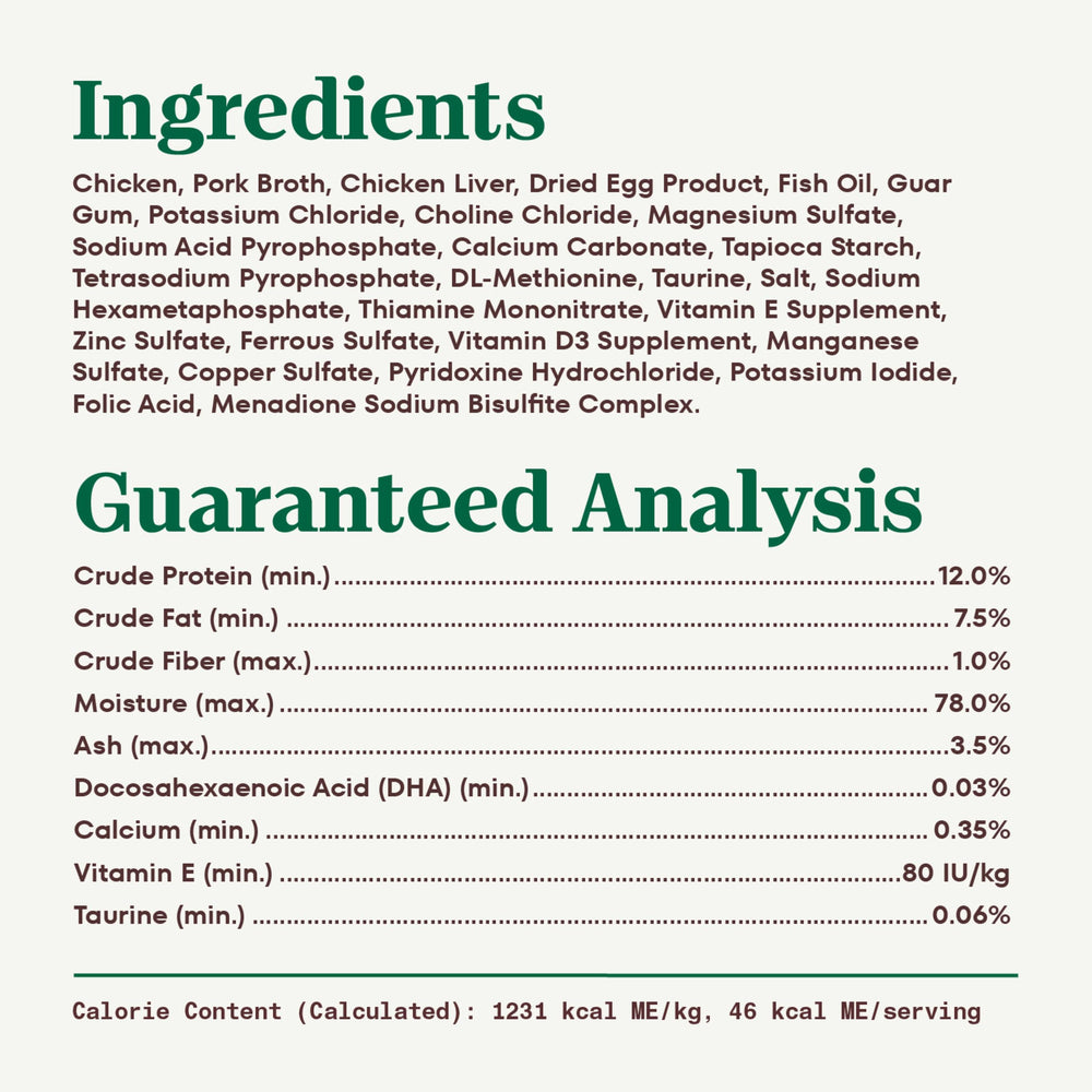 Calcium in Nutro pate supports growing kitten bones and joints