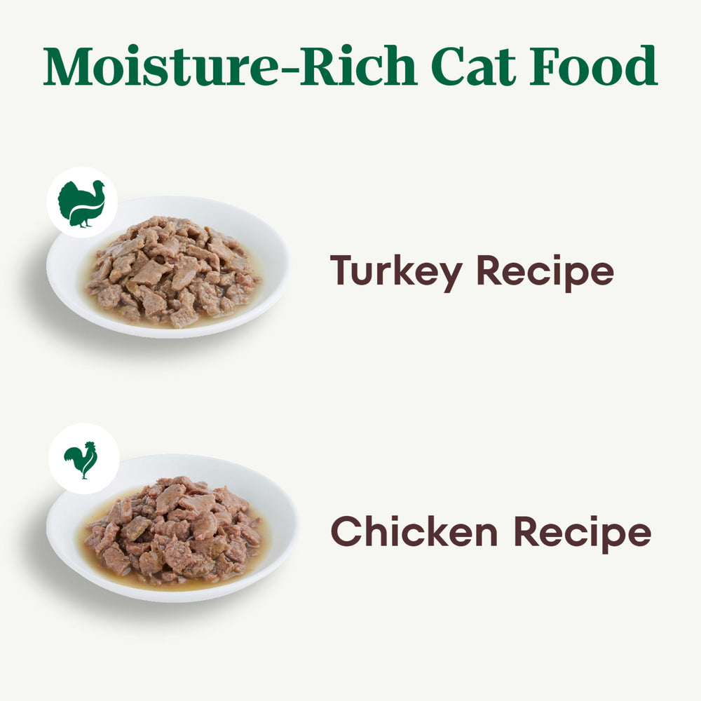 Nutro Perfect Portions variety-pack highlights turkey and chicken flavors for cats.