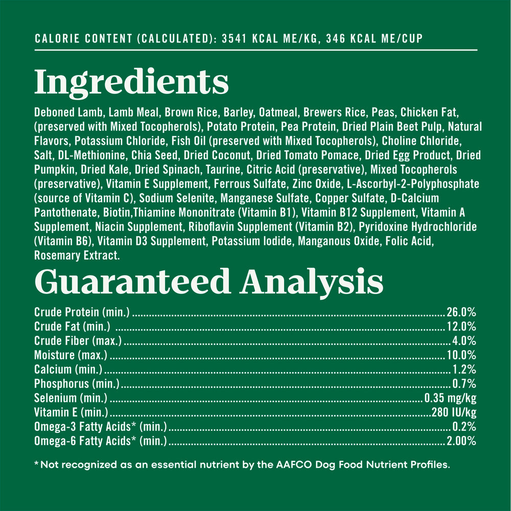 Nutro senior dog food skin and coat support ingredients highlighted for healthy coat