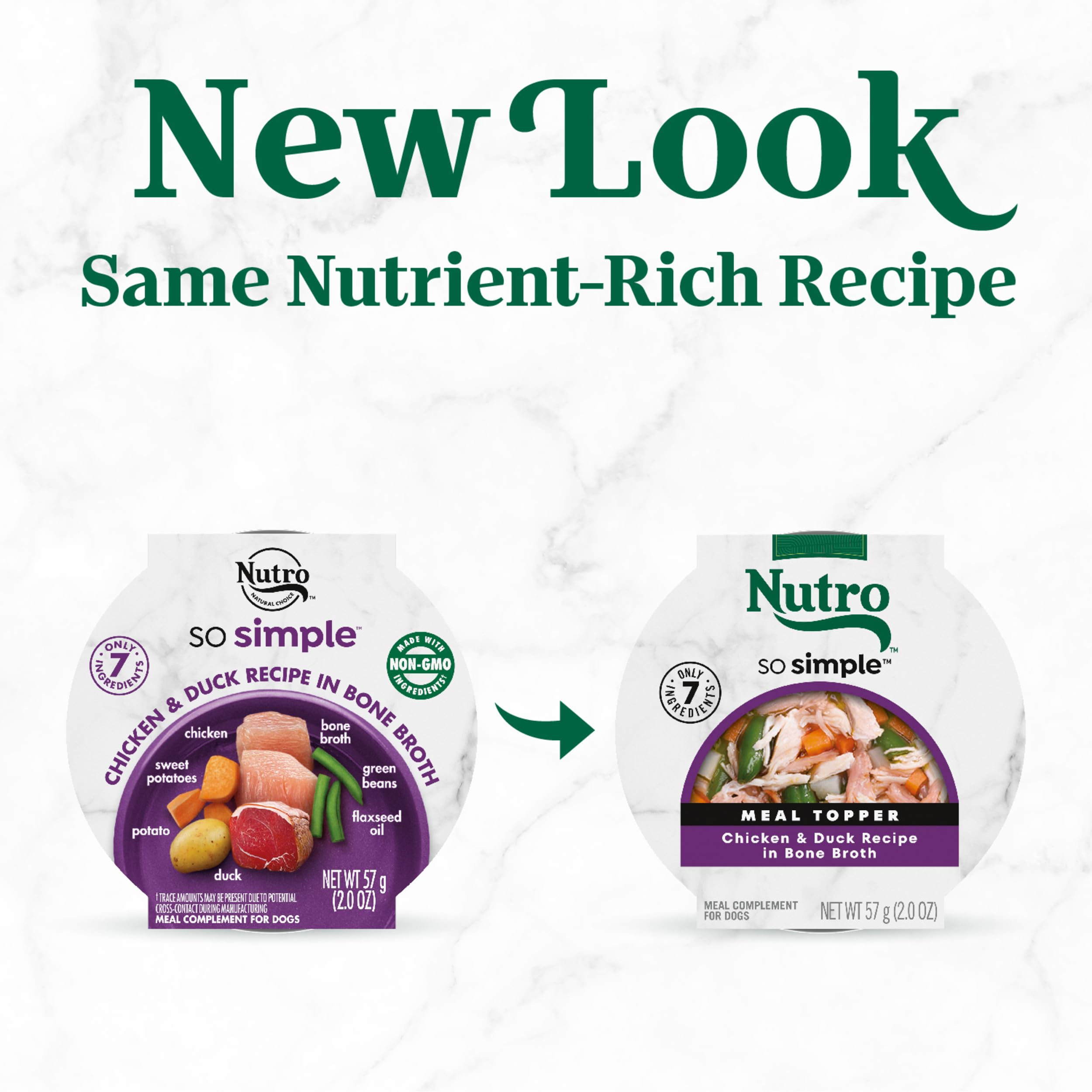 Nutro So Simple chicken and duck recipe close-up highlighting simple ingredient balance.