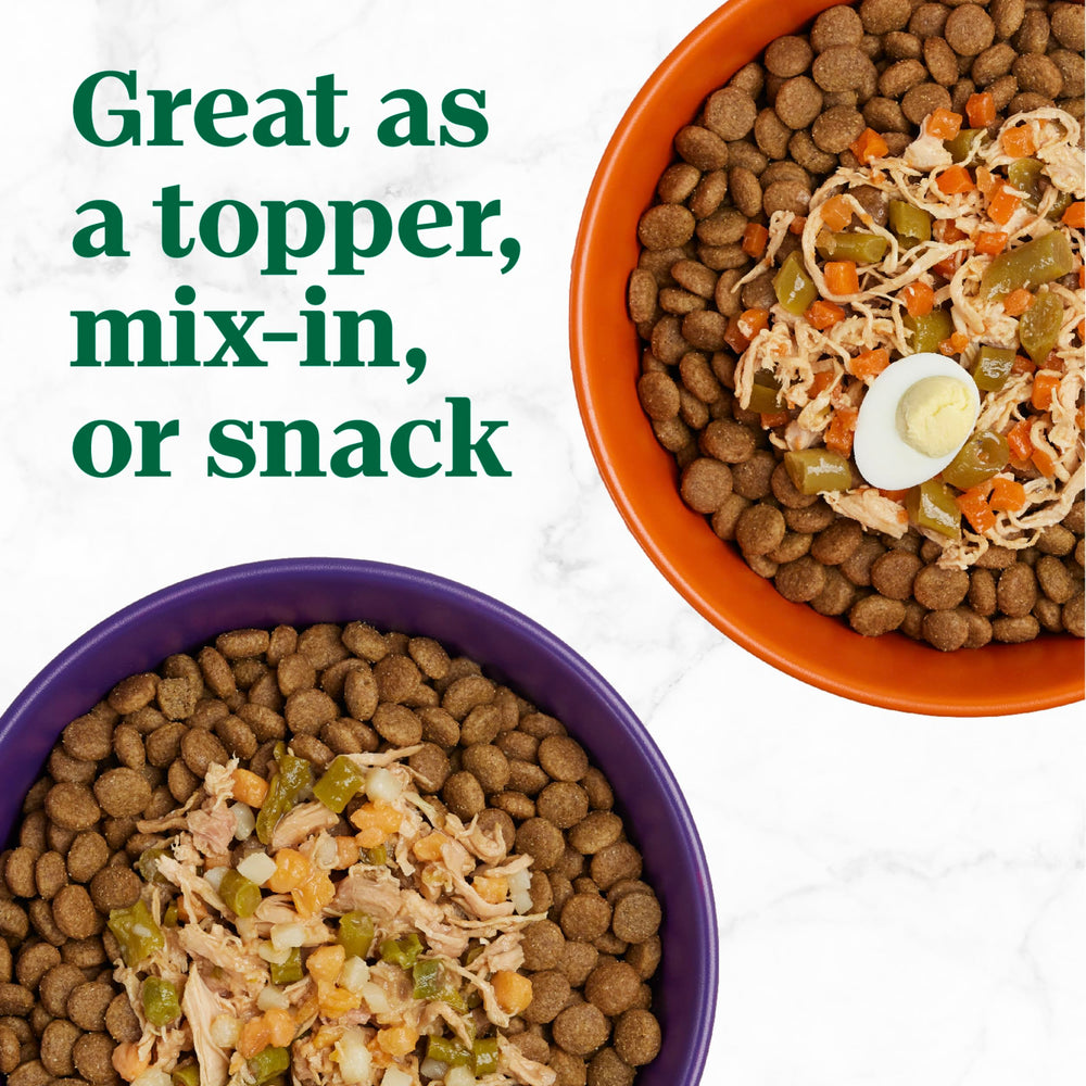 Nutro So Simple duck-chicken blend in bone broth packaging complements dry kibble meals.