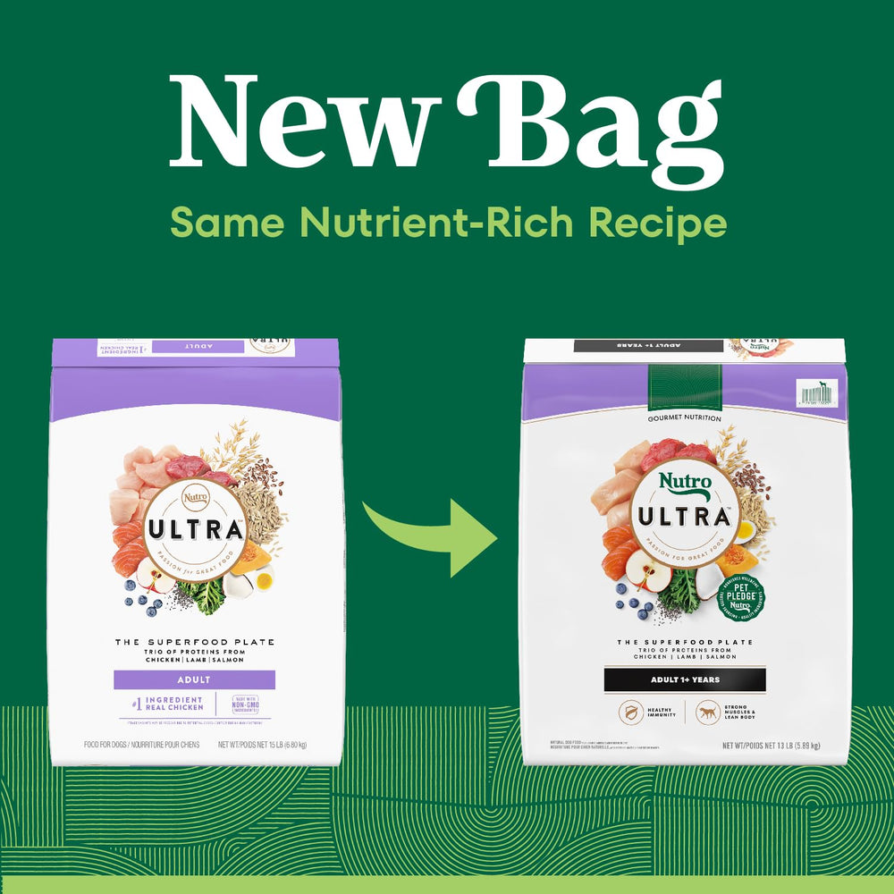 Nutro Ultra kibble close-up showing texture for lean muscle support