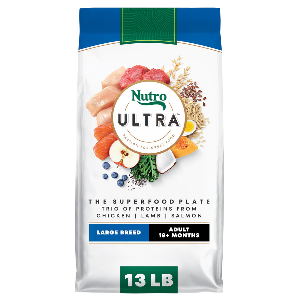 Nutro Ultra Large Breed bag front showcasing premium formula for adult dogs.
