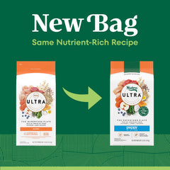 Nutro Ultra trio-proteins kibble with chicken, lamb, and salmon for balanced nutrition