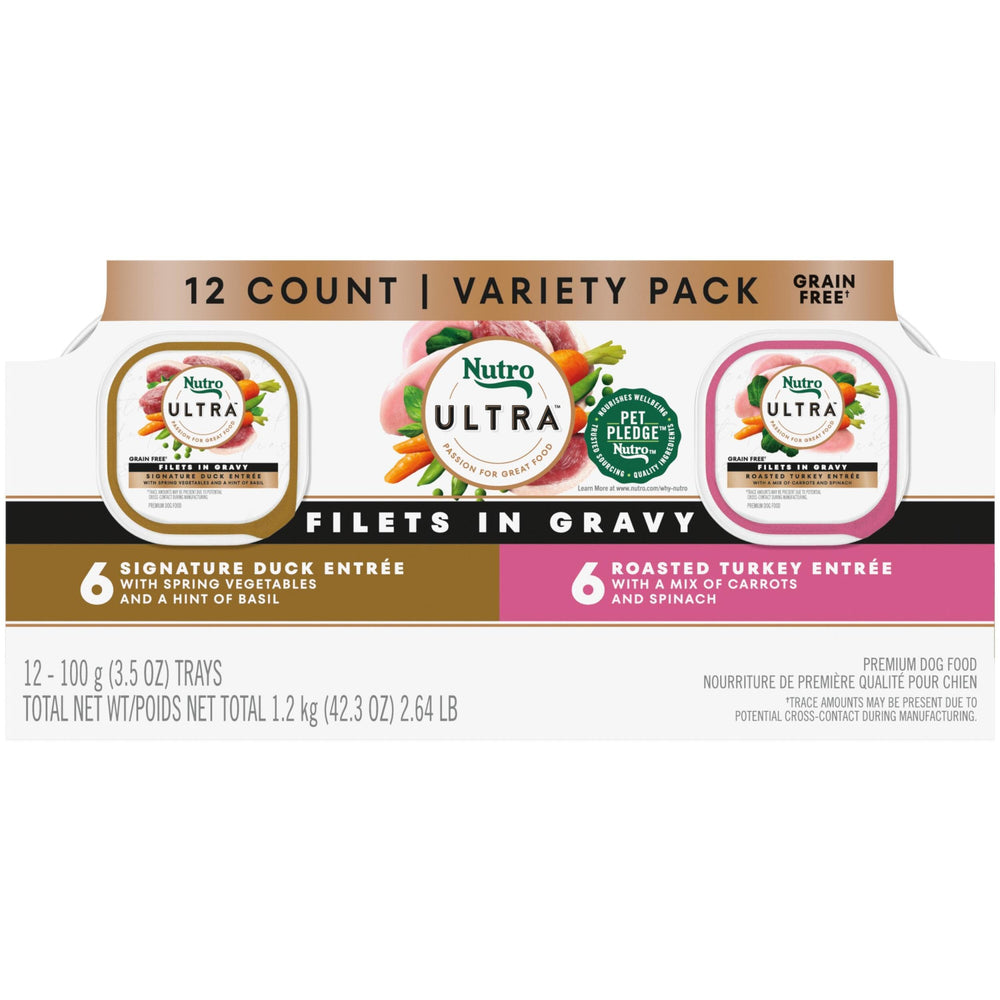 Nutro Ultra Duck Filets in Gravy in a bowl for satisfying daily meals