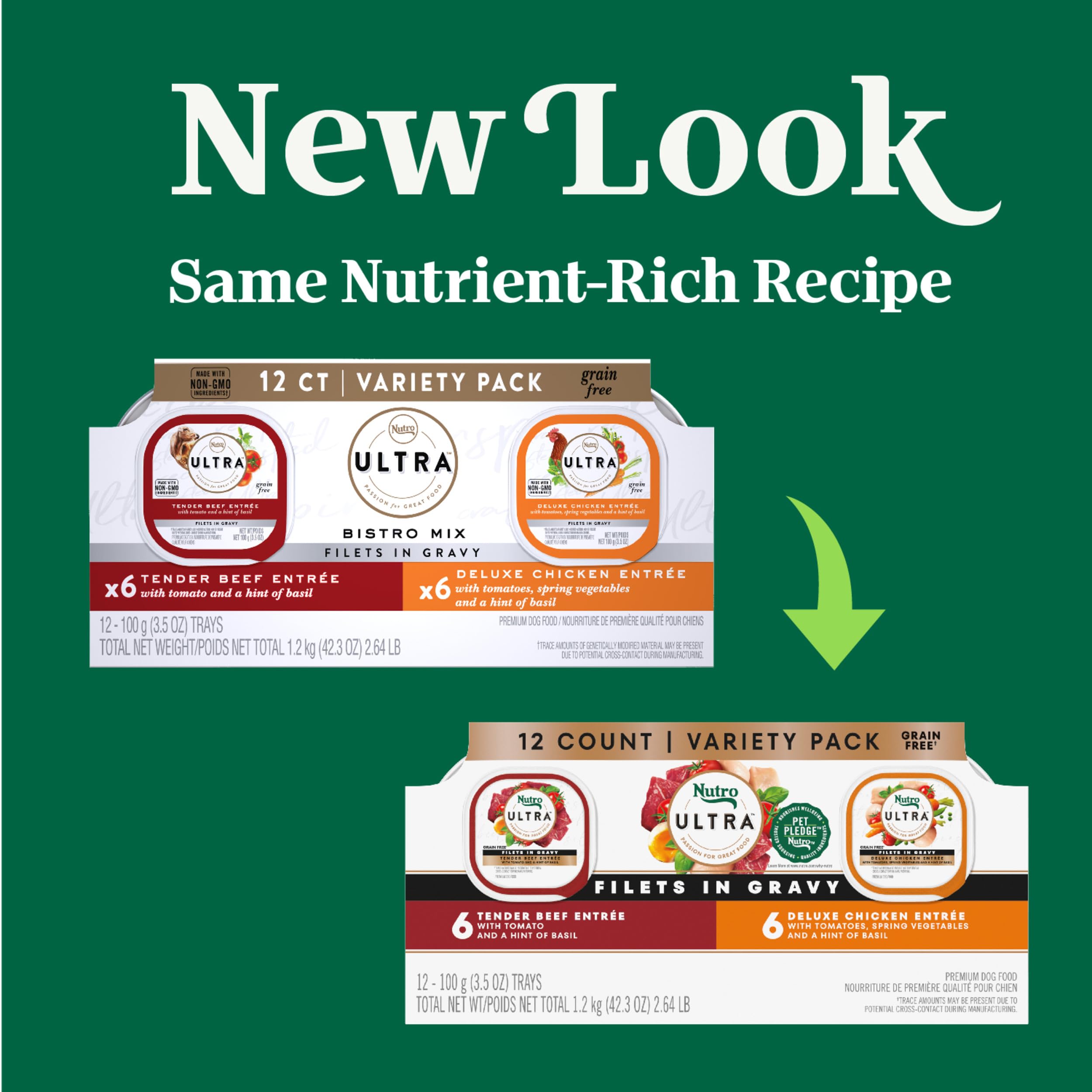Nutro Ultra wet dog food filets in gravy roasted turkey entree for daily meals