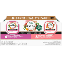 Nutro Ultra chicken entree pate tray showing real meat as the #1 ingredient