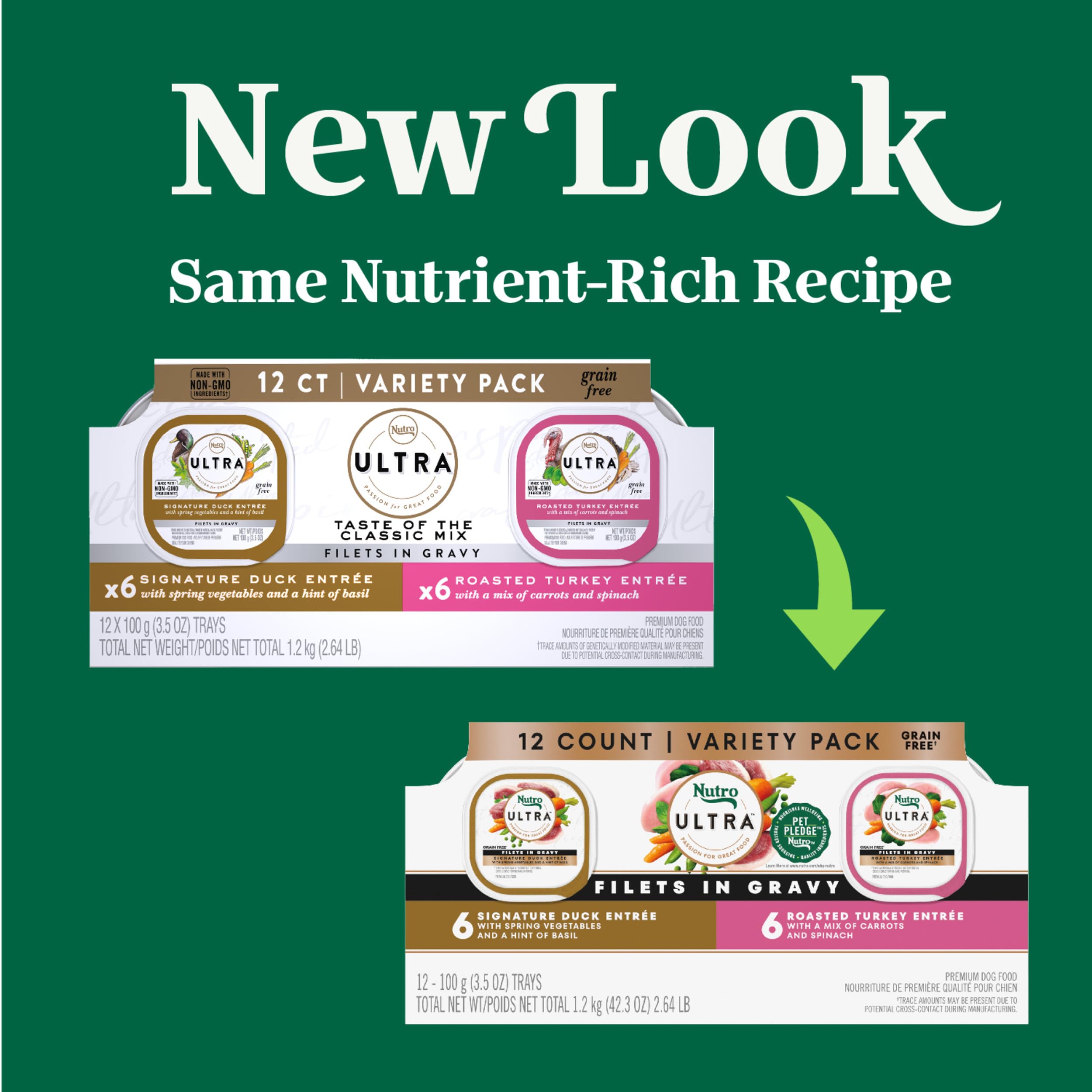 Nutro Ultra Turkey Filets in Gravy close up showcases real meat as the #1 ingredient