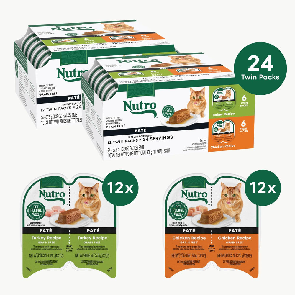 Nutro Wet Cat Food Pate Chicken Recipe Tray highlighted for moisture-rich feeding