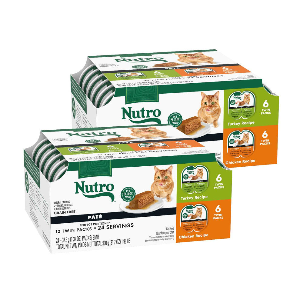 Nutro Wet Cat Food Pate Turkey Recipe Tray shown for adult cats with protein-first nutrition