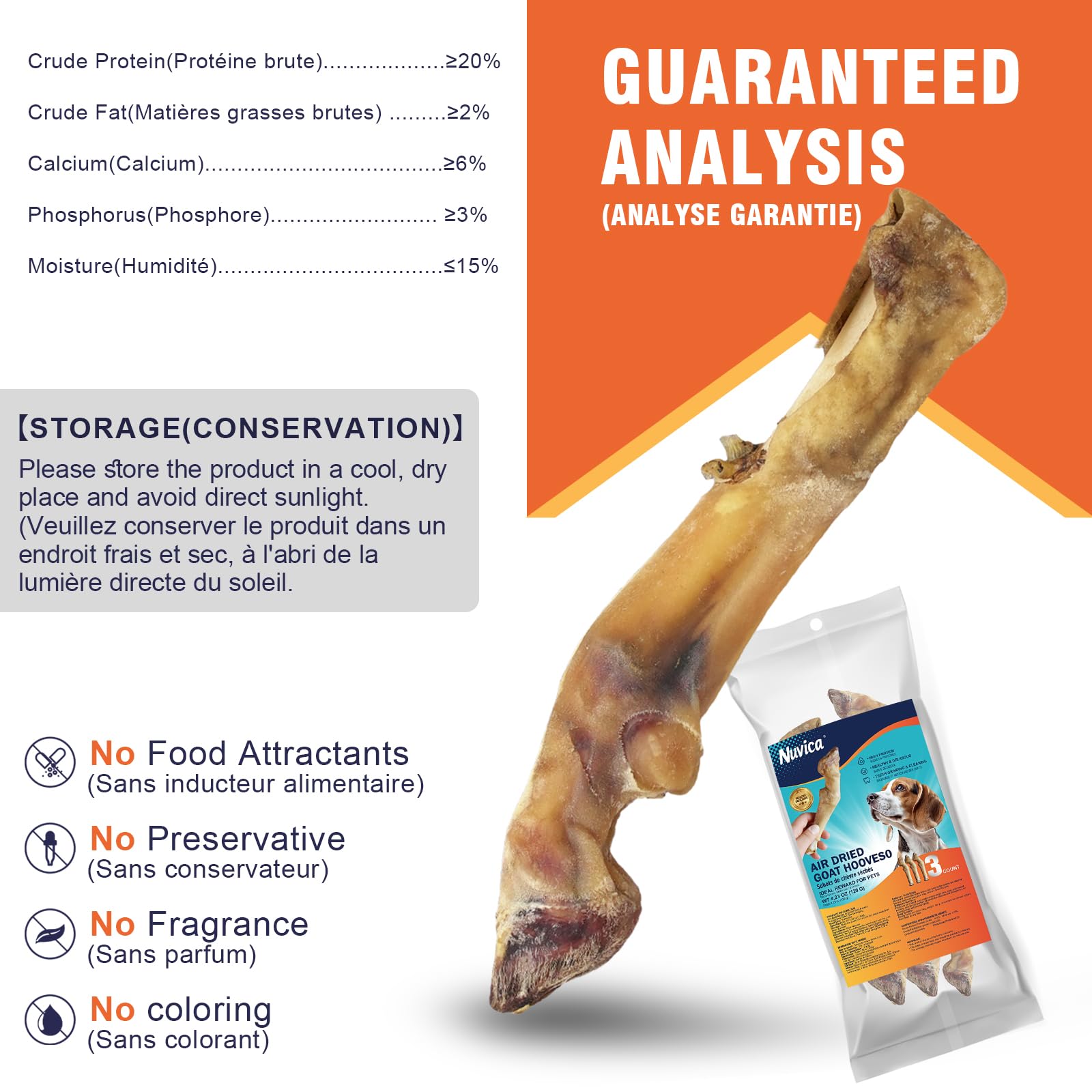 Nuvica Goat Hoof bone in use as dog chew