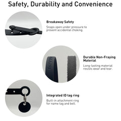 Nuvuq 3-pack breakaway cat collar black built for daily durability and safety.